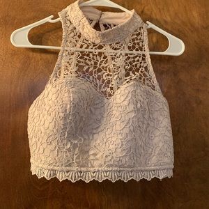 It is 2 piece light pink dress